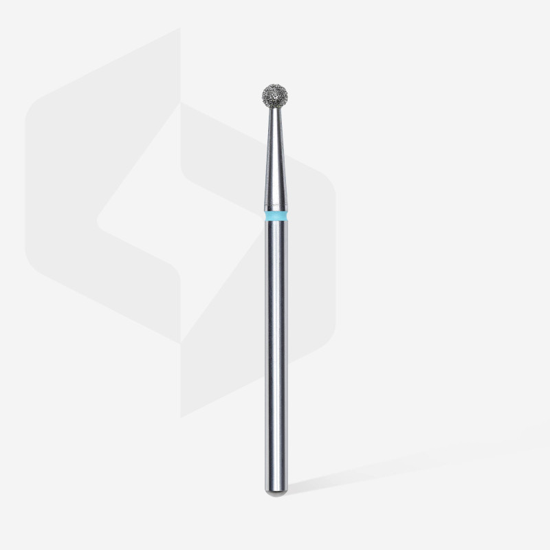 Diamond nail drill bit Staleks, “ball”, blue, head diameter 2.5 mm
