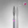 Diamond nail drill bit, “flame”, red, head diameter 2.3 mm/ working part 10 mm
