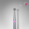 Diamond nail drill bit, “ball”, red, head diameter 2,5 mm