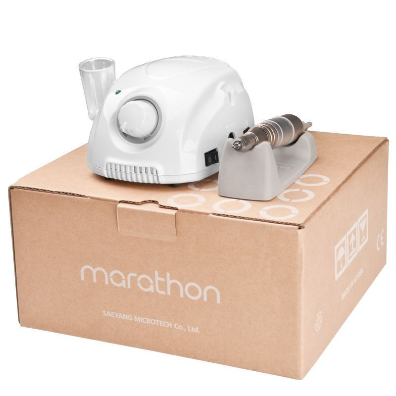 Фрезер для маникюра Marathon 3 Champion Saeyang белый + H200