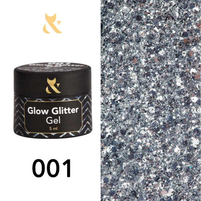 Гель-краска - Glow Glitter Gel F.O.X 001 - 5 ml