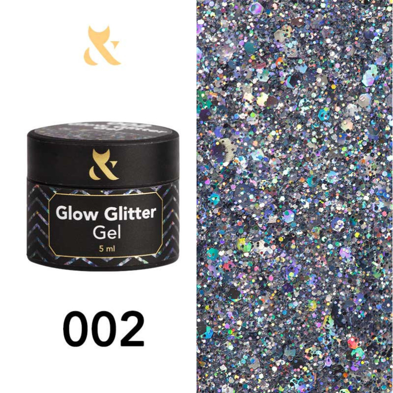 Гель-краска - Glow Glitter Gel F.O.X 002 - 5 ml