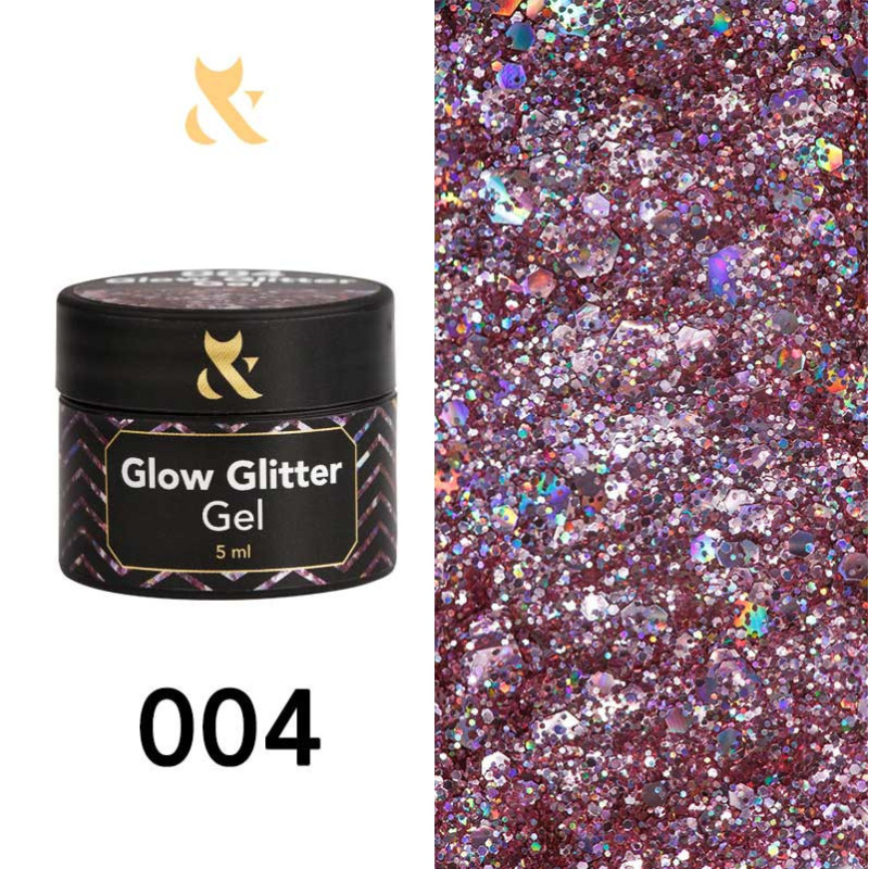 Гель-краска - Glow Glitter Gel F.O.X 004 - 5 ml