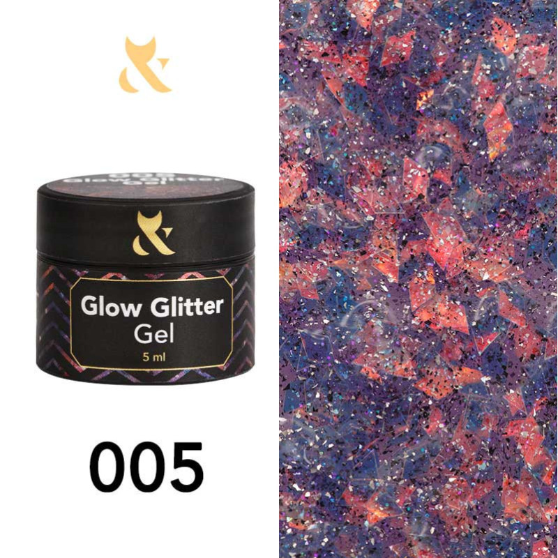 Гель-краска - Glow Glitter Gel F.O.X 005 - 5 ml
