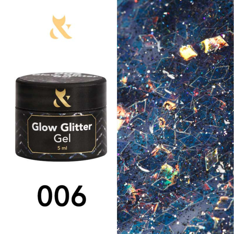 Гель-краска - Glow Glitter Gel F.O.X 006 - 5 ml