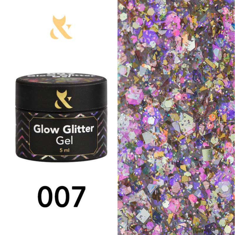Гель-краска - Glow Glitter Gel F.O.X 007 - 5 ml