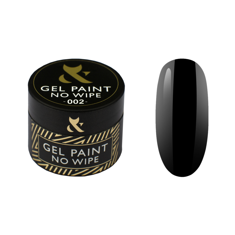 Gel colorato per nail art - No Wipe F.O.X, Black 002 - 5 ml