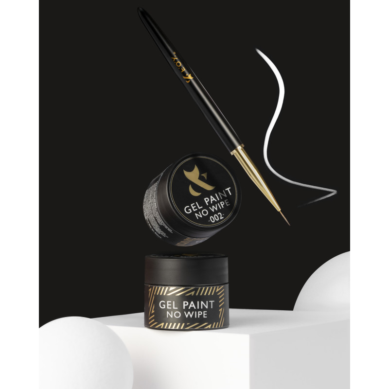 Gel colorato per nail art - No Wipe F.O.X, Black 002 - 5 ml
