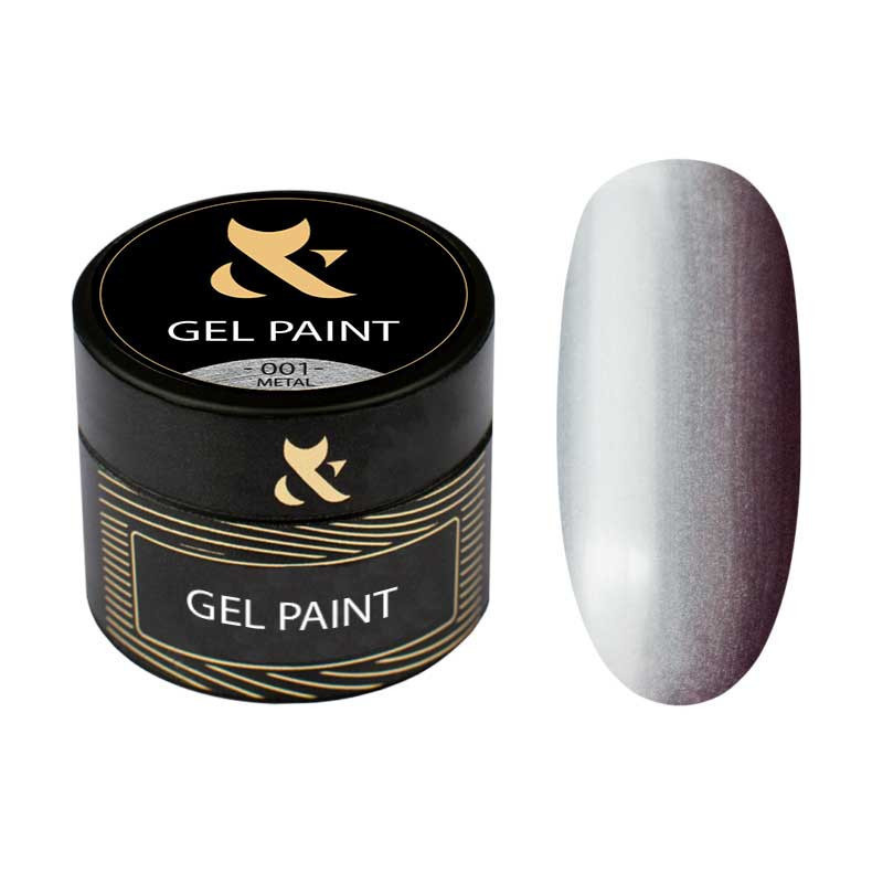 Гель-краска F.O.X Gel Paint Metal, Серебро 001, 5 ml