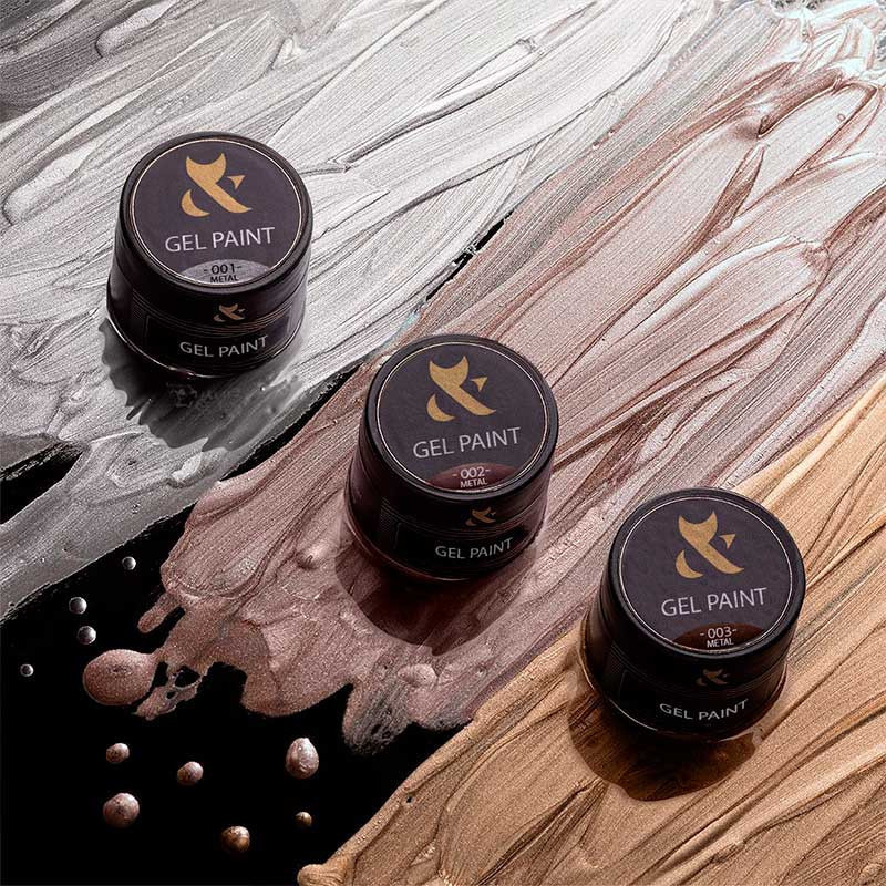 Гель-краска F.O.X Gel Paint Metal, Розовый 002, 5 ml