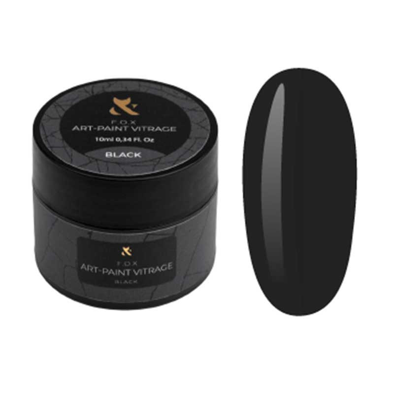Гель-краска F.O.X Art-Paint Vitrage, Black - 10 ml