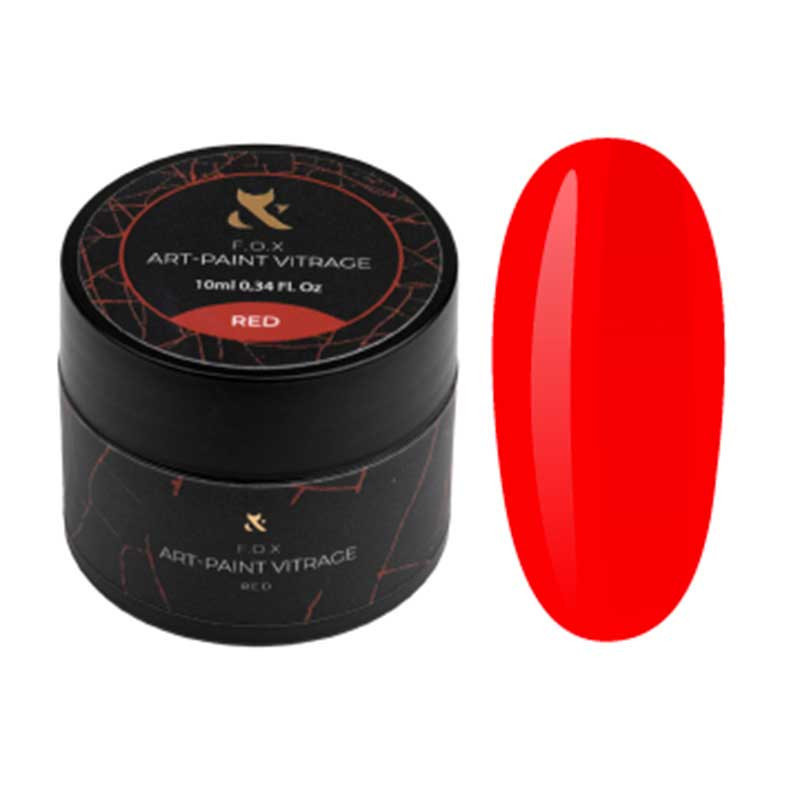 Гель-краска F.O.X Art-Paint Vitrage, Red - 10 ml