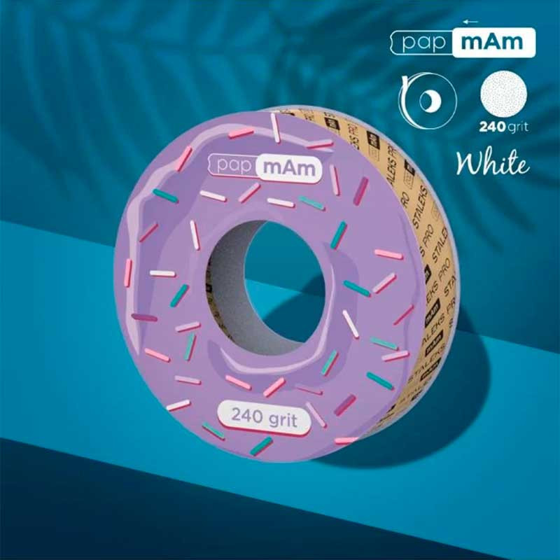 Запасной блок файл-ленты papmAm для пластиковой катушки Bobbinail Staleks Pro, 240 грит - 8м