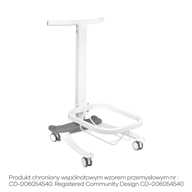 Comfort pedicure tray on wheels with lift function