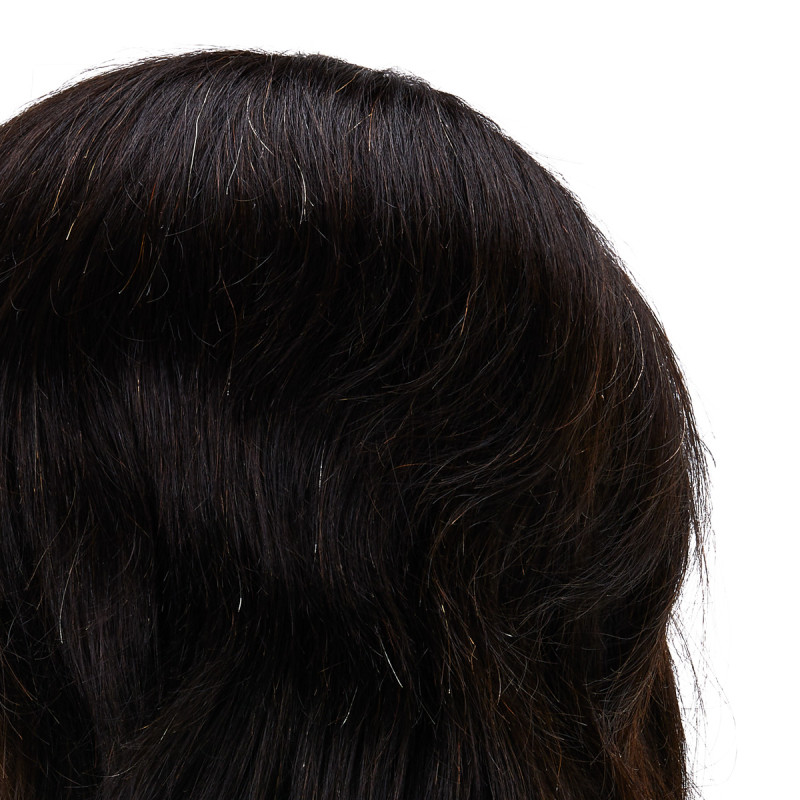Gabbiano WZ3 hairdressing training head, natural hair, color 1, length 8"