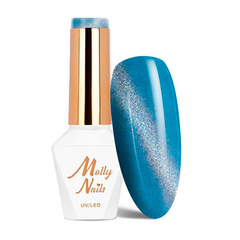 Цветной гель-лак Molly Nails Neon Flash Cat Eye 176 - 8 г