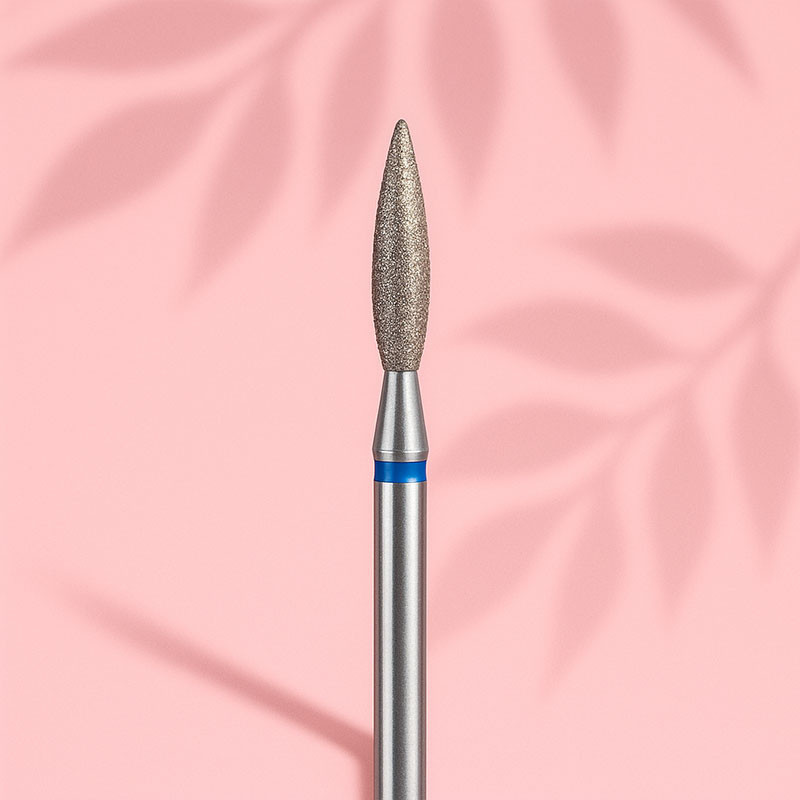 Diamond drill bits for manicure "Flame" - Orange Beauty Tools - Blue - 2.0*9.0 mm