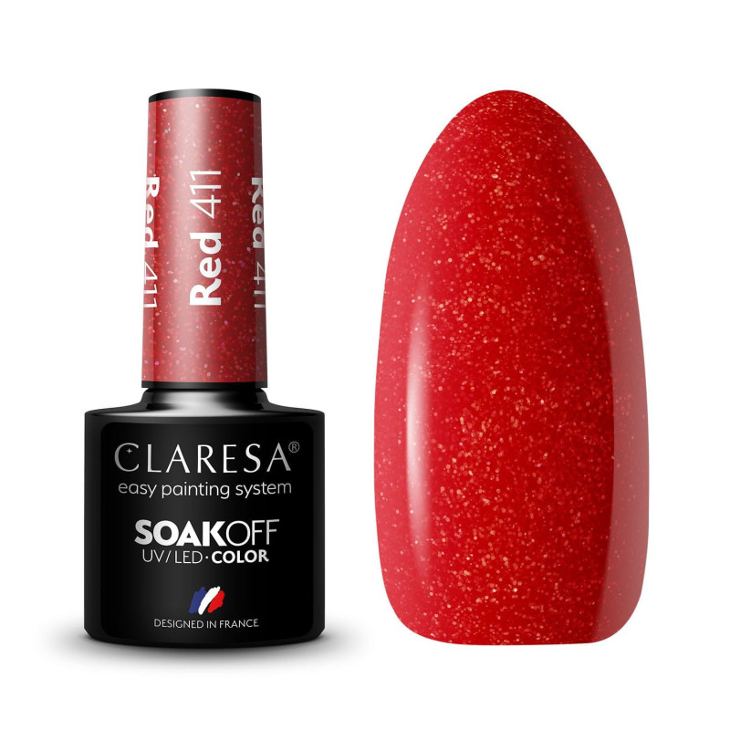 Smalto gel colorato - Claresa RED № 411, 5 ml