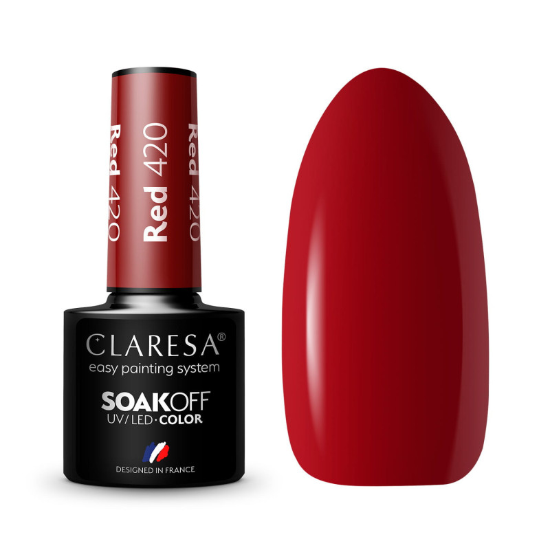 Smalto gel colorato - Claresa RED № 420, 5 ml
