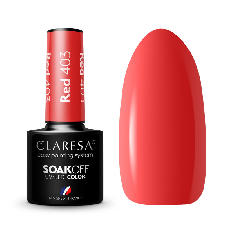 Smalto gel colorato - Claresa RED № 403, 5 ml