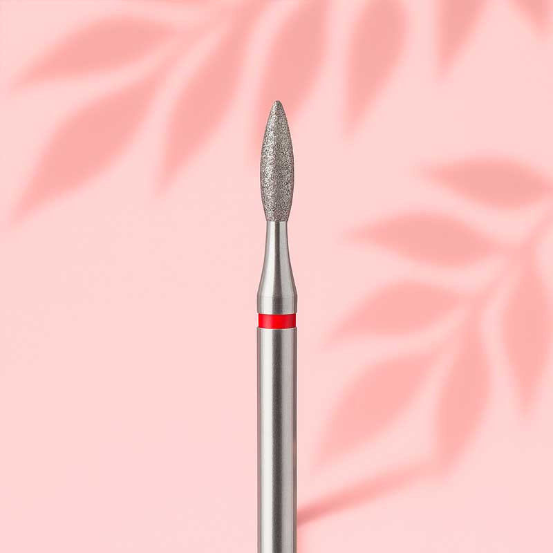 Diamond drill bits for manicure "Flame" - Orange Beauty Tools - Red - 2.2*7.5 mm