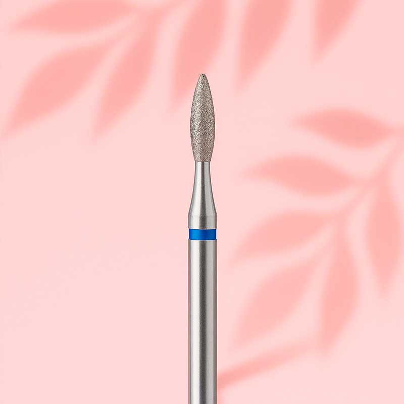 Diamond drill bits for manicure "Flame" - Orange Beauty Tools - Blue - 2.2*7.5 mm