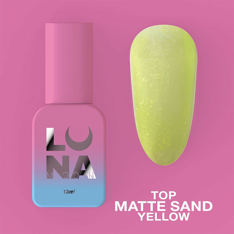 Top coat opaco senza dispersione – Lunamoon Top Matte Sand Yellow – 13 ml
