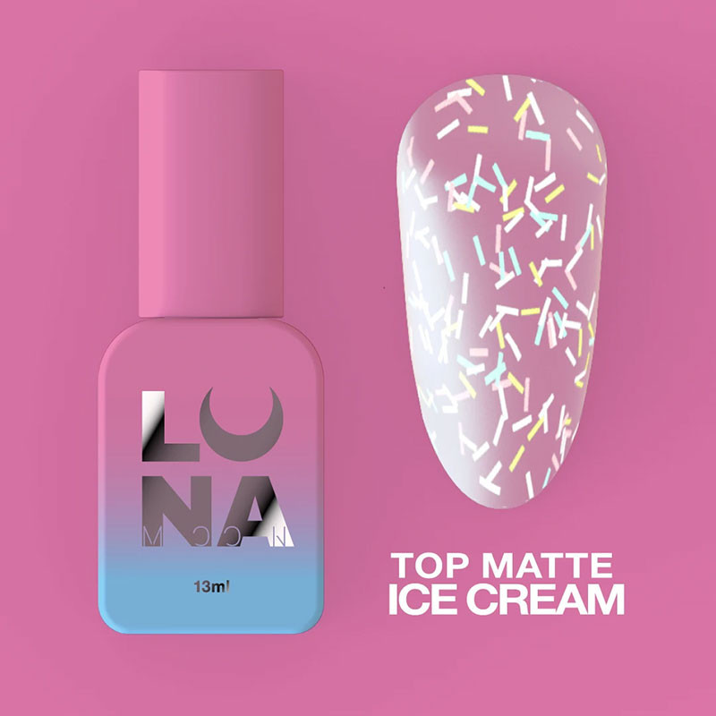 Top coat opaco senza dispersione – Lunamoon Top Matte Ice Cream – 13 ml