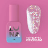Матовое топовое покрытие, без липкого слоя – Lunamoon Top Matte Ice Cream – 13 ml