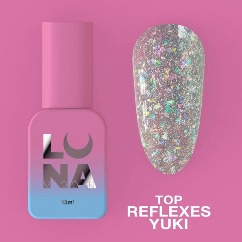 Top coat per smalto gel – Lunamoon Top Reflexes Yuki – 13 ml