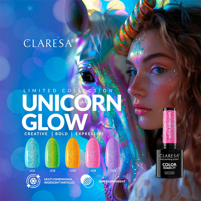 Color Gel Polish - Claresa - Unicorn Glow № 5, 5 ml