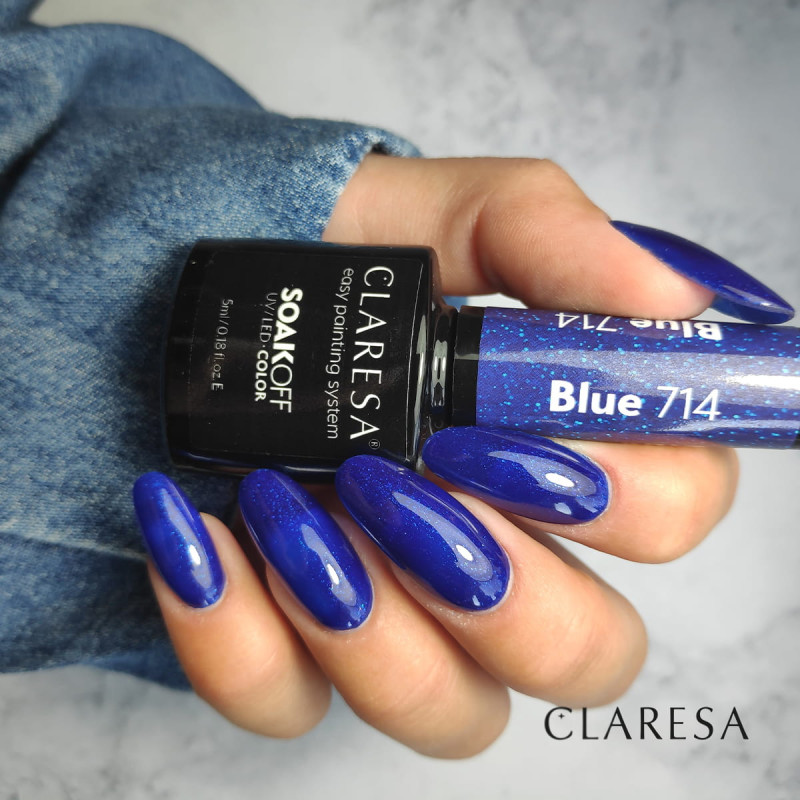 Цветной гель-лак Claresa Blue № 714, 5 ml