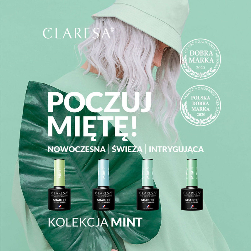 Цветной гель-лак Claresa Mint № 4, 5 ml