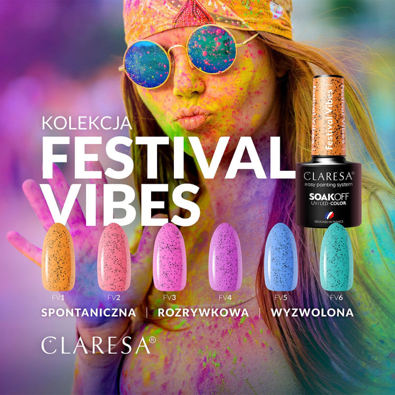 Цветной гель-лак Claresa Festival Vibes № 1, 5 ml