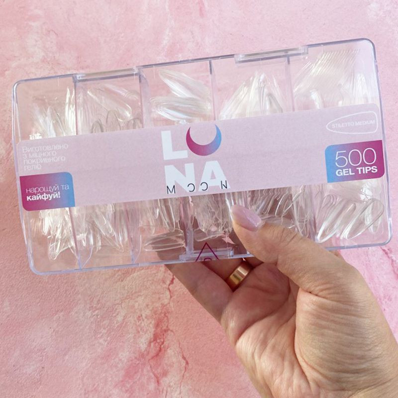 Gel nail tips – LunaMoon Stiletto Medium – 500 pcs