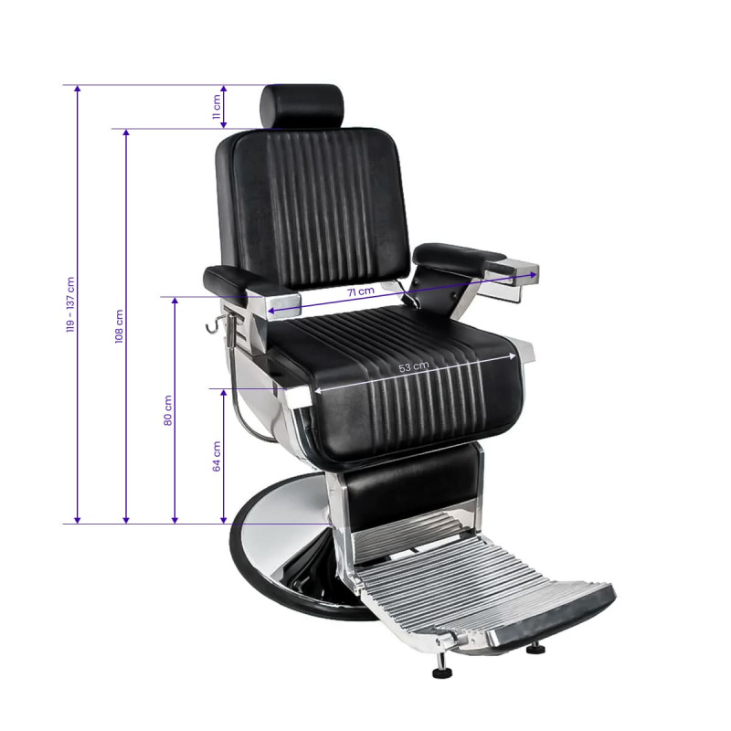 Gabbiano royal black barber chair