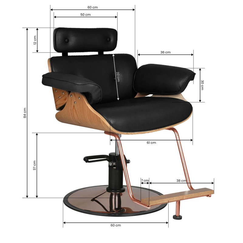 Gabbiano hairdressing chair florence black