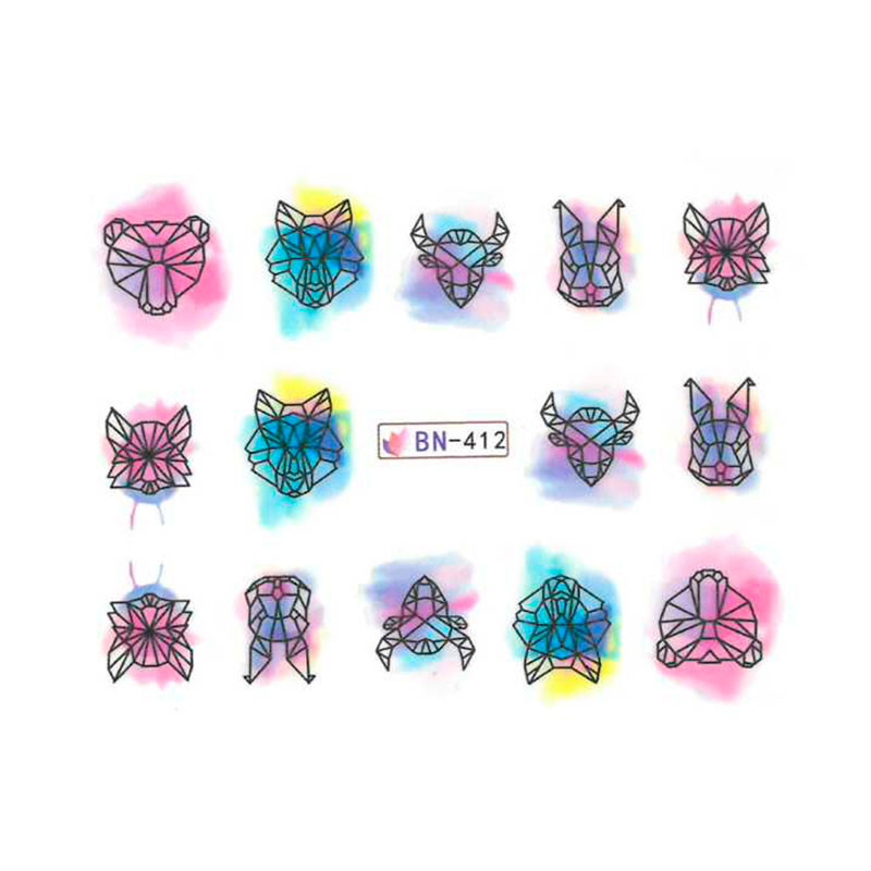 Stickers for Nail Design, Wild Animals - BN-412