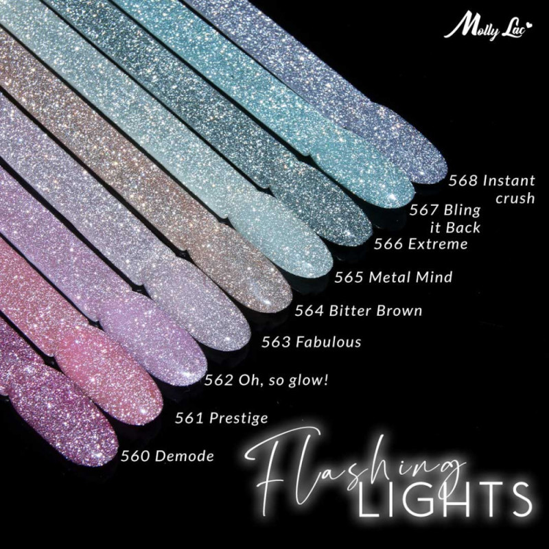 MollyLac vilkkuvat valot Bling it Back 5 ml Nr 567